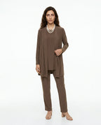 CT|Damen Dreiteiliges Set mit Offener Strickjacke