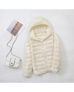 CT|Damen Leichte Wendbare Winddichte Daunenjacke mit Kapuze