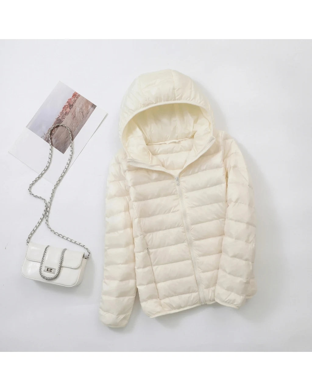 CT|Damen Leichte Wendbare Winddichte Daunenjacke mit Kapuze