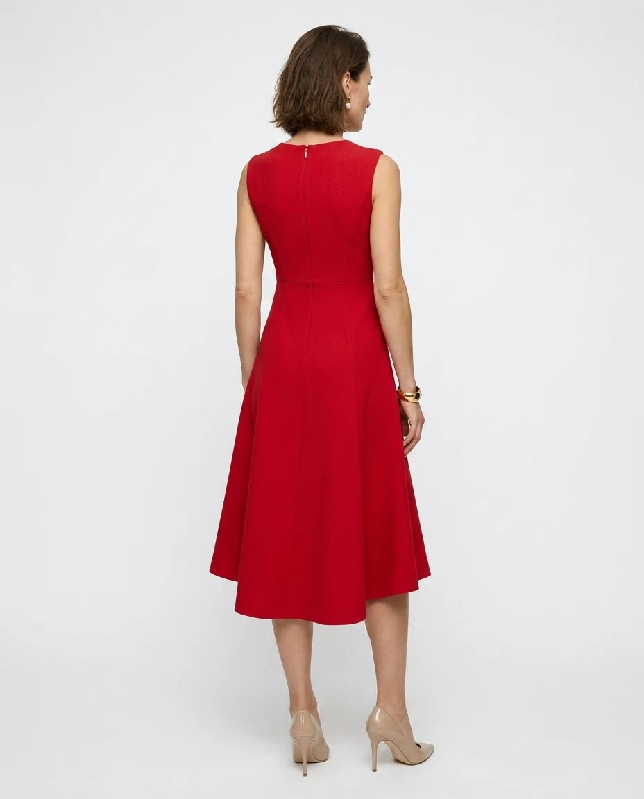 CT|Drapiertes Asymmetrisches Midikleid für Damen
