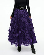 CT|Fließender Polka-Dot-Rock mit Femininer Silhouette