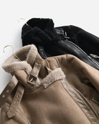CT|Damen Taillierte Wildlederjacke mit Warmer Fütterung