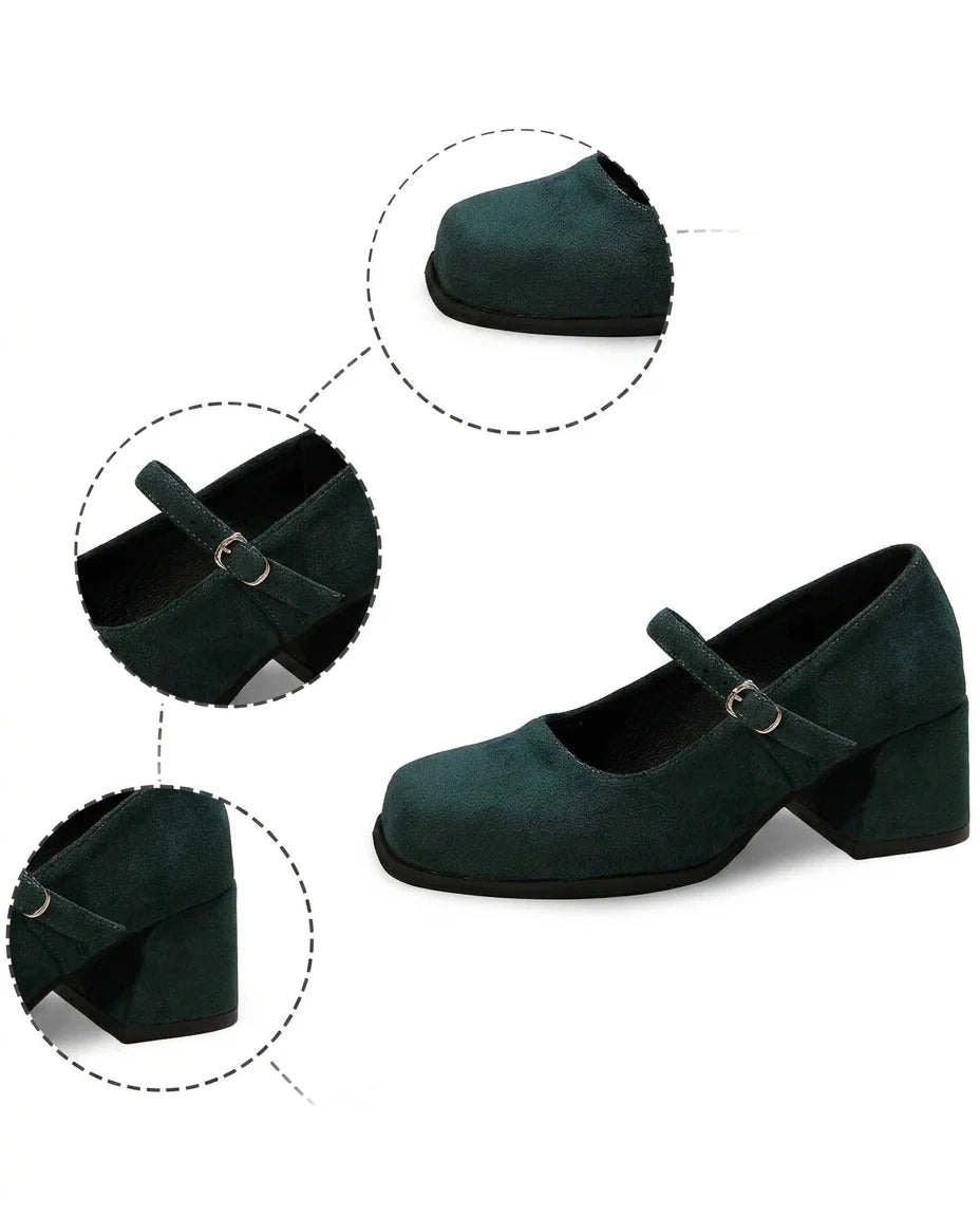 CT|Wildleder-Pumps mit Schnalle