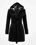 CT|Damen Trenchcoat mit Doppelreiher und Kapuze