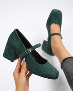 CT|Wildleder-Pumps mit Schnalle