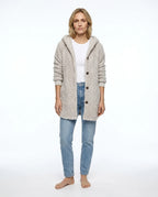 CT|Damen Cardigan mit Kapuze und Struktur