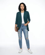 CT|Damen Strickjacke mit Kurzarm und Drapierter Front