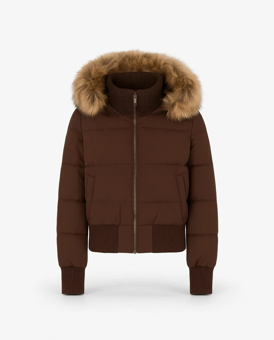 CT|Damen Gesteppte Winterjacke mit Kunstfellkragen