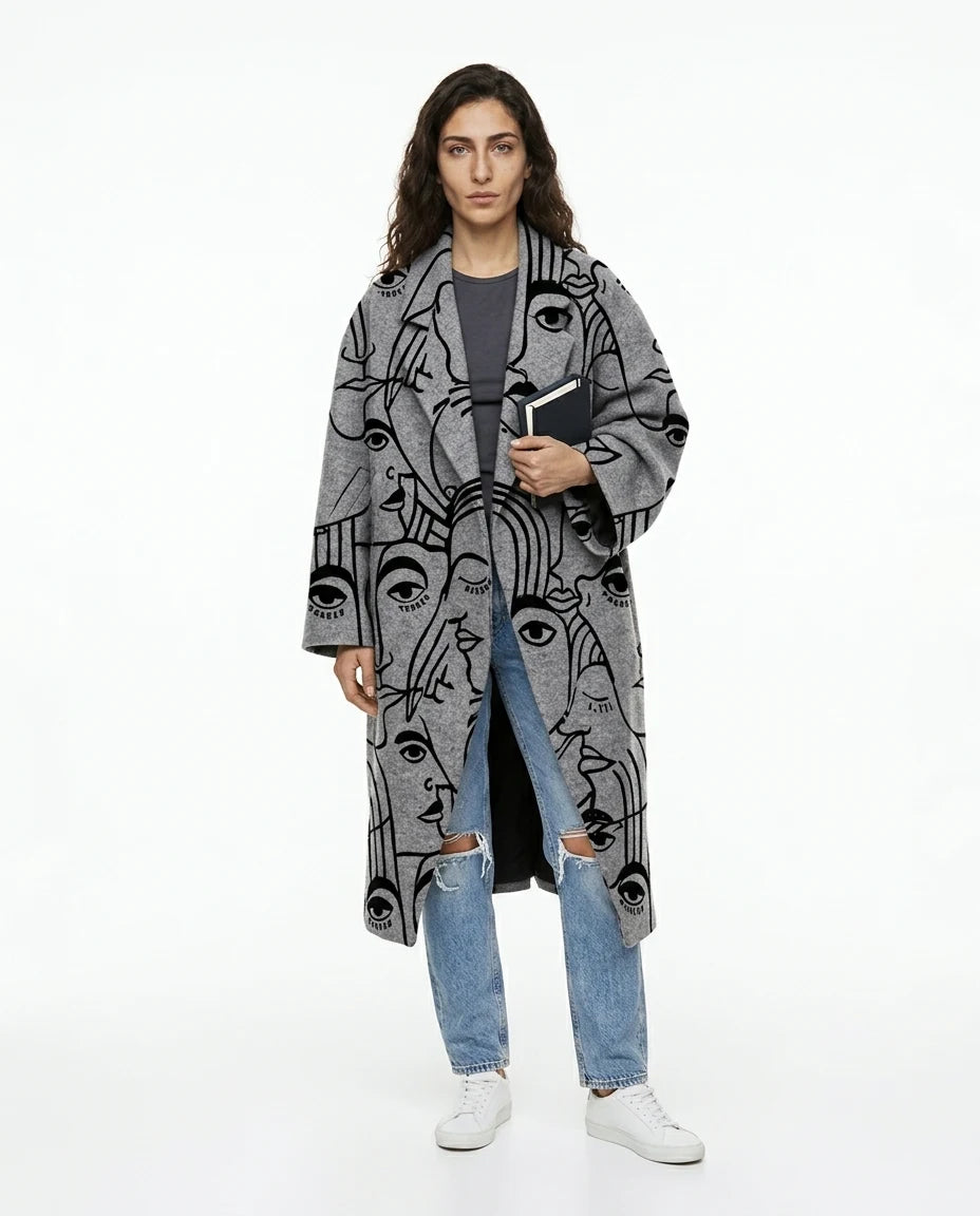 CT|Langer Damen Oversized Wollmantel