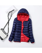 CT|Damen Leichte Wendbare Winddichte Daunenjacke mit Kapuze