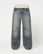 CT|Weite Baggy-Damenjeans mit weitem Bein