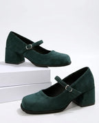 CT|Wildleder-Pumps mit Schnalle