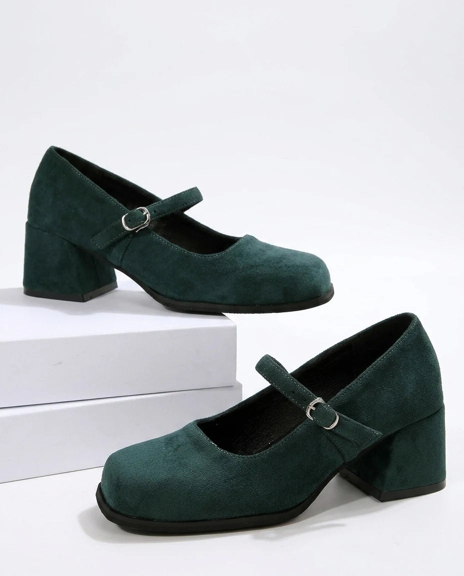 CT|Wildleder-Pumps mit Schnalle