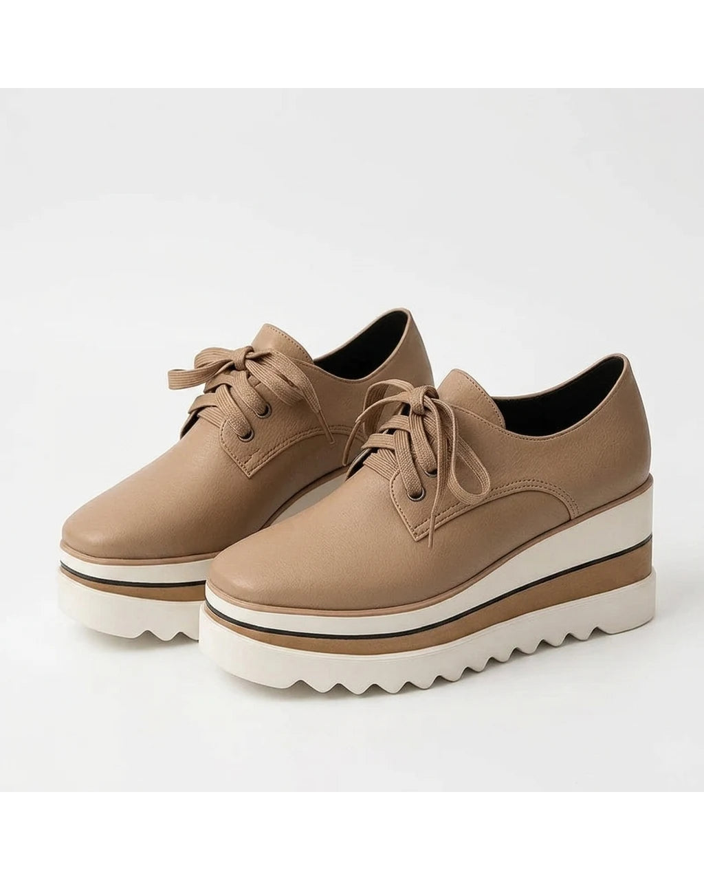 CT|Damen Platform Oxford Schuhe mit Schnürung und Keilsneaker