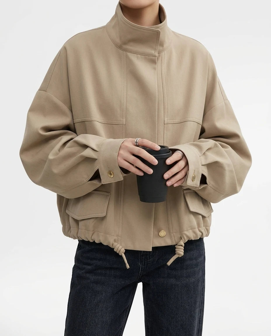 CT|Damen Oversized Jacke mit Knöpfen
