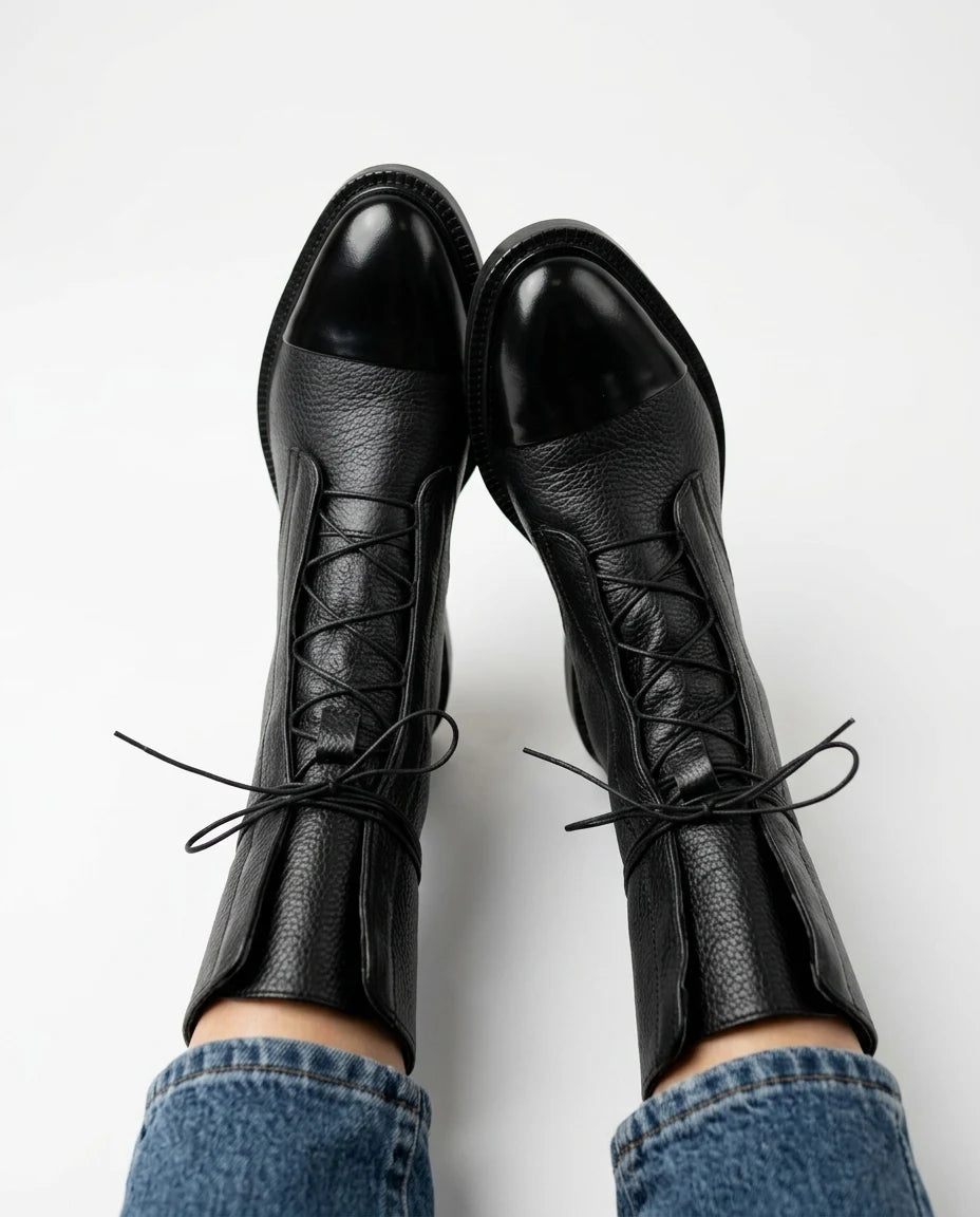 CT|Herbstliche Vintage Damen Stiefeletten mit Öko-Leder