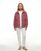CT|Damen Teddyjacke mit Knopfleiste