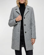 CT|Damen Eleganter Winter Wollmantel mit Knopfverschluss