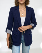 CT|Blazerjacke mit offenem Verschluss und Kerbkragen