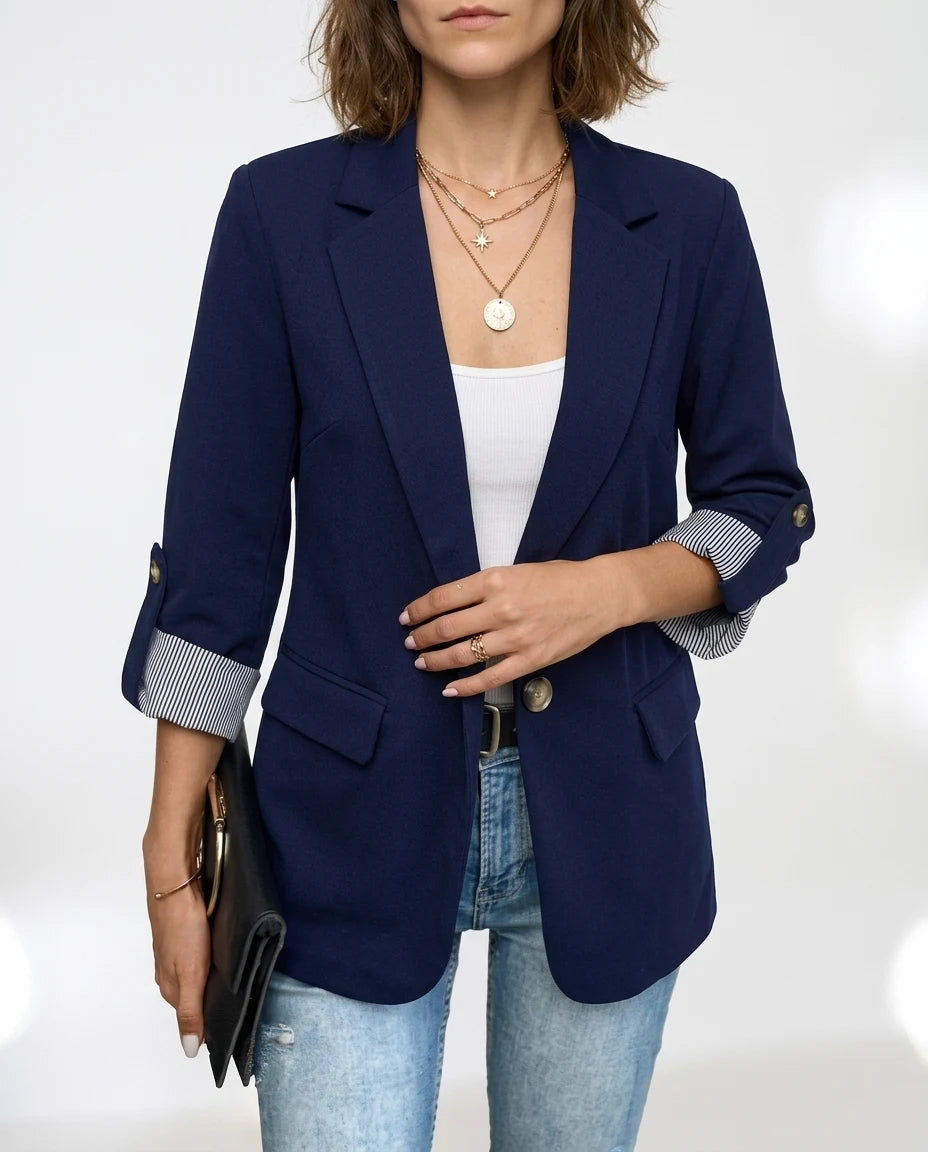 CT|Blazerjacke mit offenem Verschluss und Kerbkragen