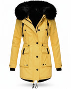 CT|Damen Taillierter Winterparka mit Abnehmbarer Kapuze