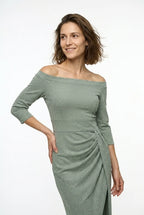 CT|Hanna Damen Off-Shoulder Midi-Kleid