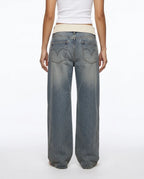 CT|Weite Baggy-Damenjeans mit weitem Bein