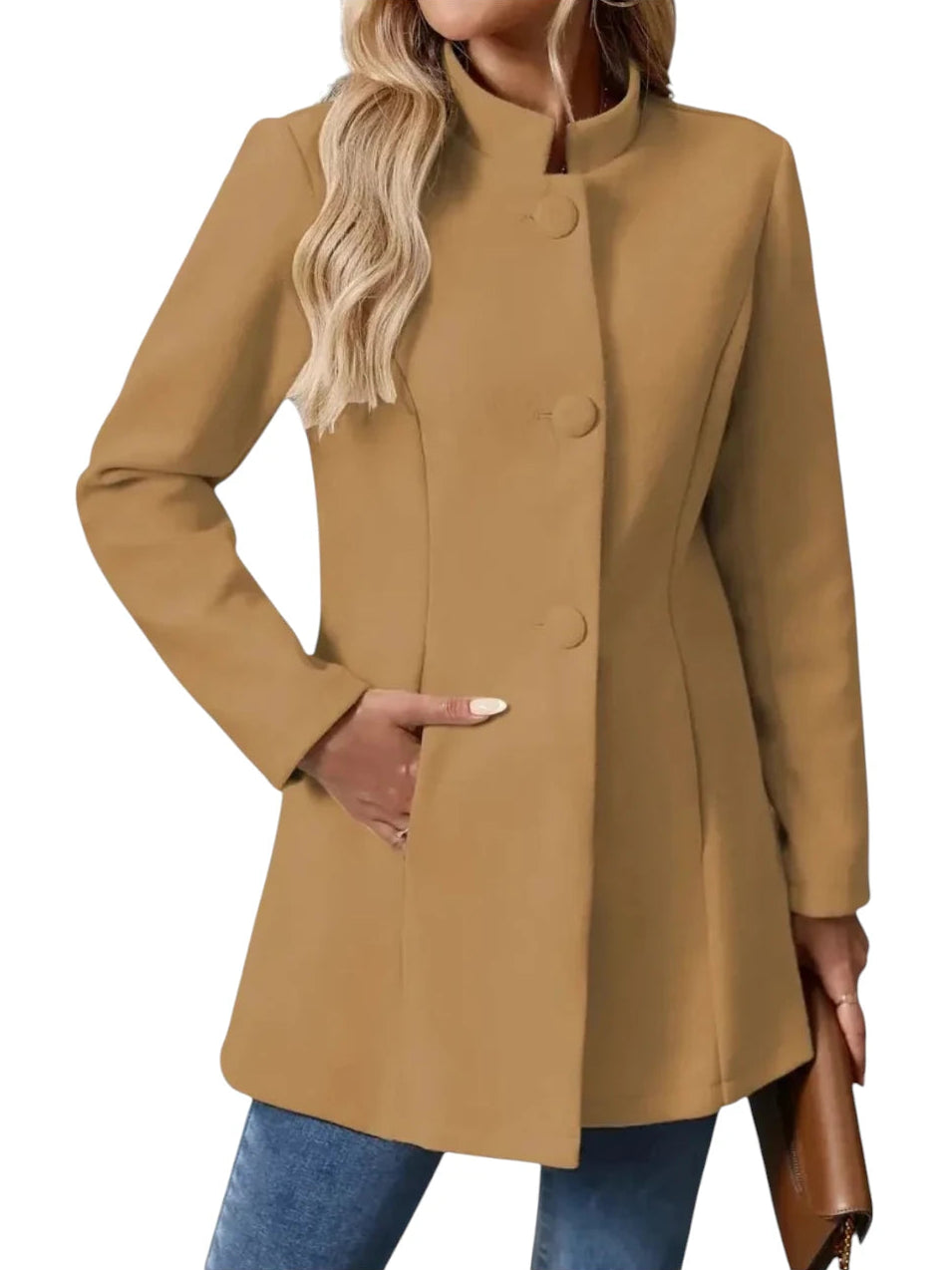 Leona | Damen Wintermantel mit Knöpfen