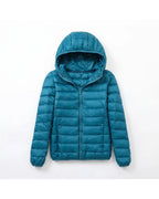 CT|Damen Leichte Wendbare Winddichte Daunenjacke mit Kapuze