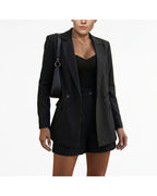 CT|Damen Zweireihiges Blazer- und Shorts-Set
