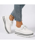 CT|Damen Platform Oxford Schuhe mit Schnürung und Keilsneaker