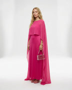 CT|Damen Cape-Maxikleid für Hochzeitsgäste