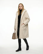 CT|Damen Teddyjacke mit Kapuze und Flauschiger Optik