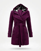 CT|Damen Trenchcoat mit Doppelreiher und Kapuze