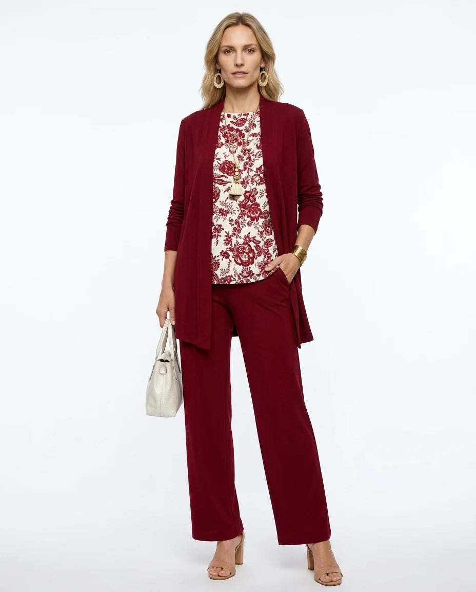 CT|Damen Dreiteiliges Set mit Strickjacke