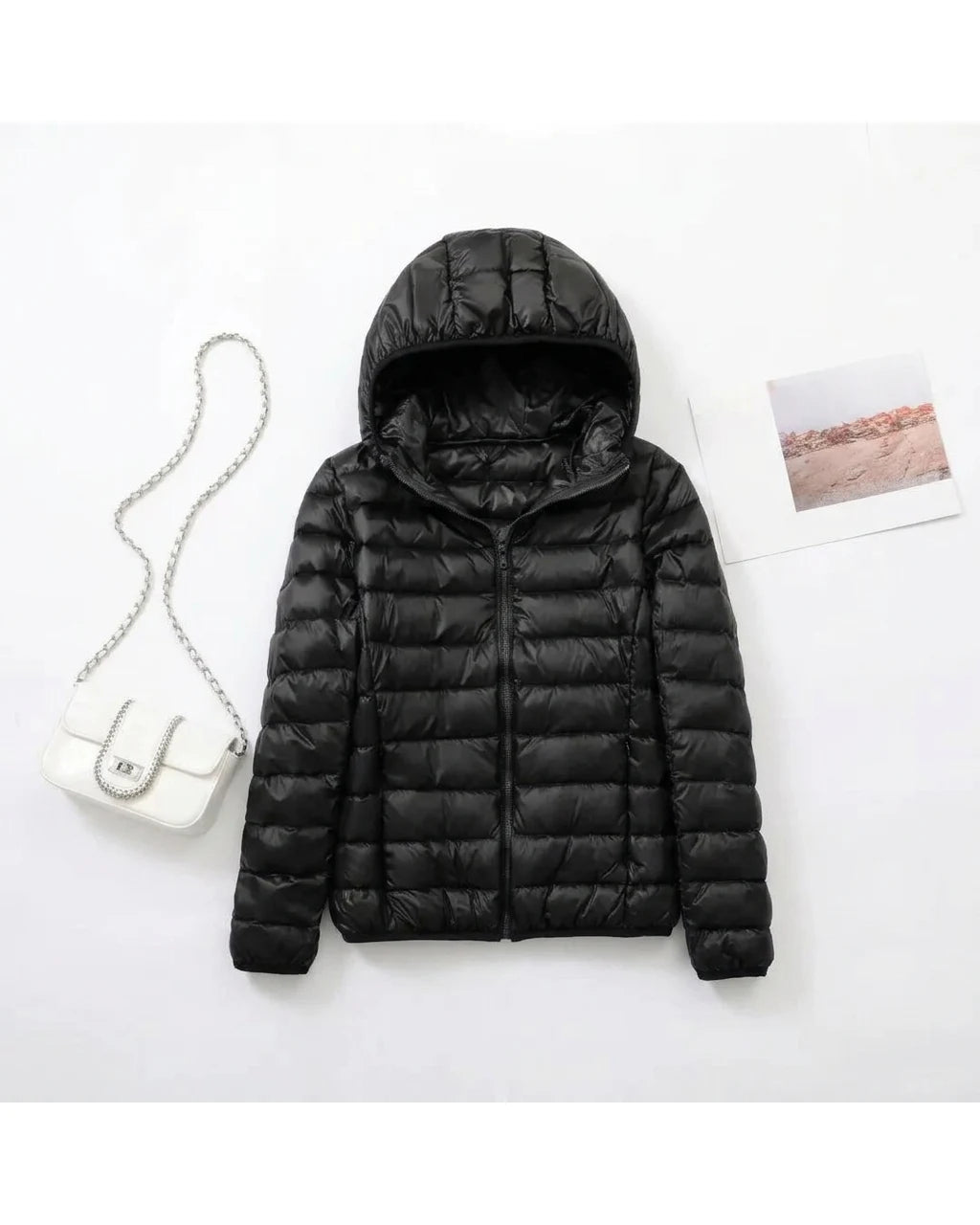 CT|Damen Leichte Wendbare Winddichte Daunenjacke mit Kapuze