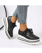 CT|Damen Platform Oxford Schuhe mit Schnürung und Keilsneaker