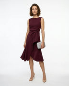 CT|Drapiertes Asymmetrisches Midikleid für Damen