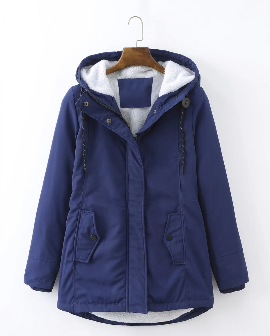 CT|Damen Wollgefütterter Parka mit Taillenakzent