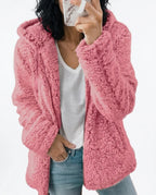 CT|Damen Mantel aus Teddy-Fleece mit Reißverschluss