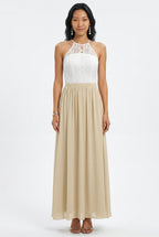 CT|Damen Hochzeitsgast Halter Maxi Kleid