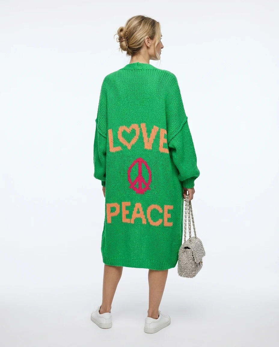 CT|Lange Gestrickte Cardigan