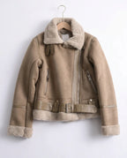 CT|Damen Taillierte Wildlederjacke mit Warmer Fütterung