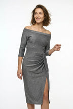CT|Hanna Damen Off-Shoulder Midi-Kleid
