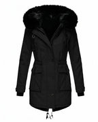 CT|Damen Taillierter Winterparka mit Abnehmbarer Kapuze