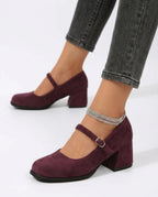 CT|Wildleder-Pumps mit Schnalle