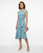 CT|Drapiertes Asymmetrisches Midikleid für Damen