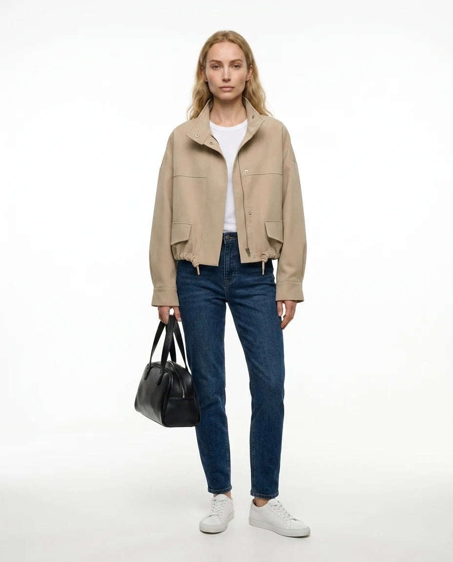 CT|Damen Oversized Jacke mit Knöpfen