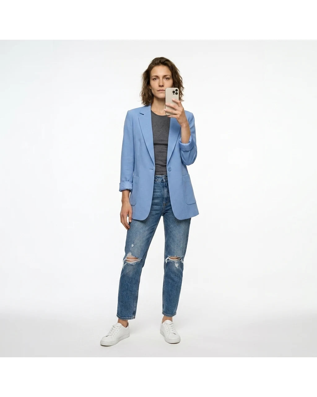CT|Damen Langer Modischer Regulärer Blazer