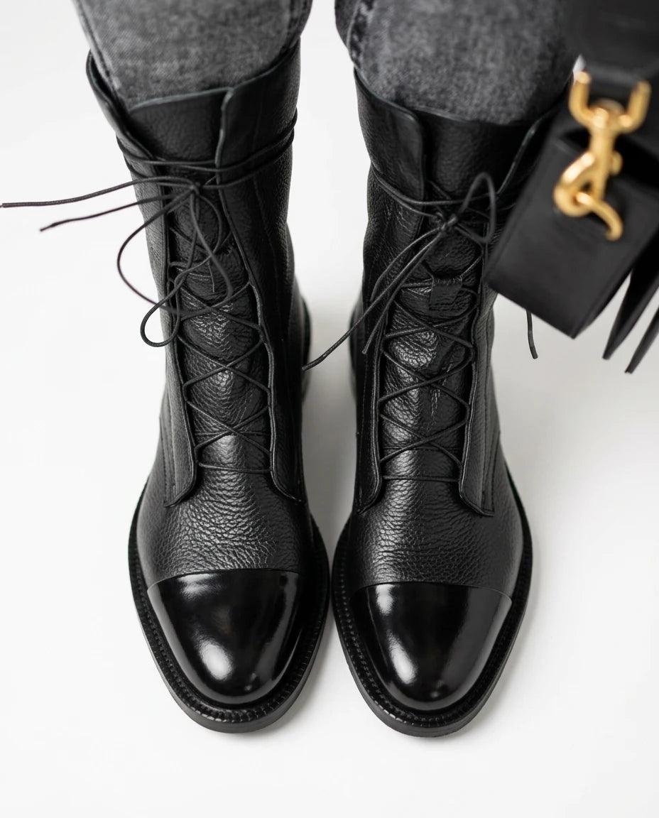 CT|Herbstliche Vintage Damen Stiefeletten mit Öko-Leder